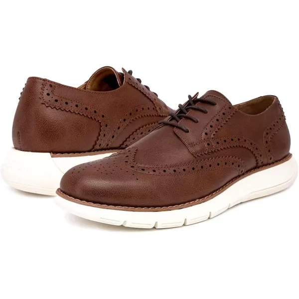 Nautica Mens Wingtip Oxford LaceUp Sneakers for Dress and Walking  Stylish and Comfortable Choice for Oxford Business Casual and Everyday ComfortTanwestgrain