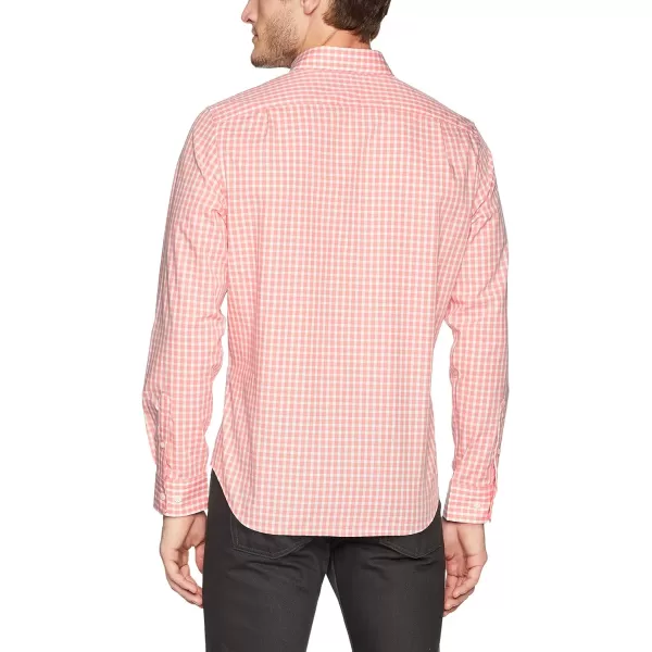 Nautica Mens Wrinkle Resistant Long Sleeve Button Front ShirtPale Coral