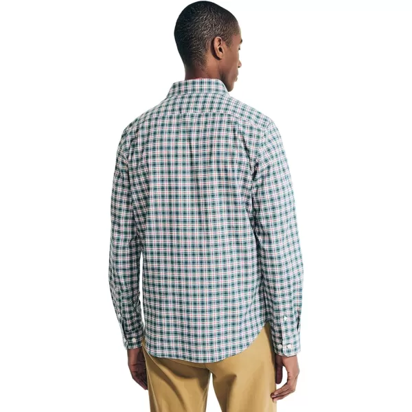 Nautica Mens Wrinkle Resistant Long Sleeve Button Front ShirtPlaid Bay Pine