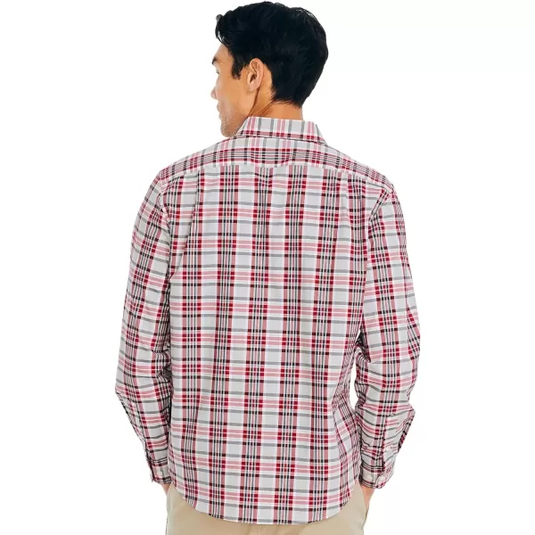 Nautica Mens Wrinkle Resistant Long Sleeve Button Front ShirtPlaid High Rise