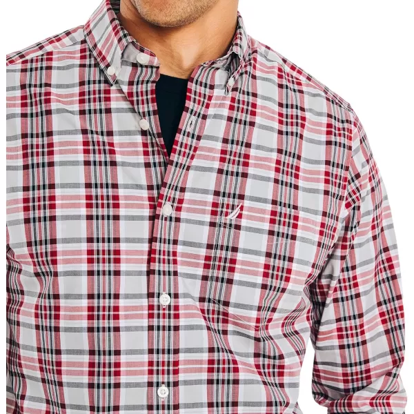 Nautica Mens Wrinkle Resistant Long Sleeve Button Front ShirtPlaid High Rise