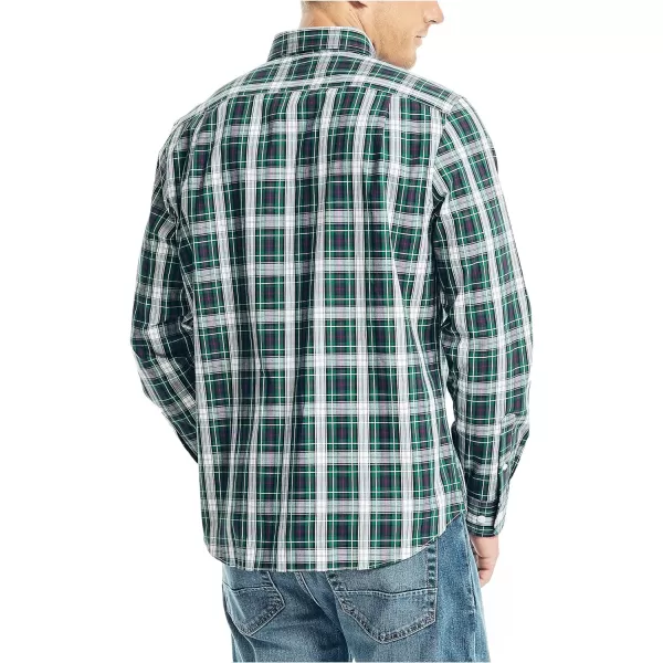 Nautica Mens WrinkleResistant Plaid Wear to Work ShirtSpruce