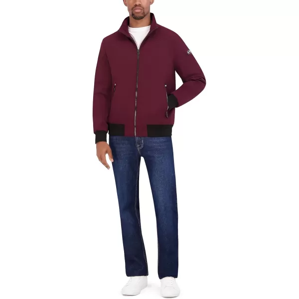 Nautica Mens Zip Up Windbreaker Bomber Jacket Water and Wind ResistantBold Burgundy