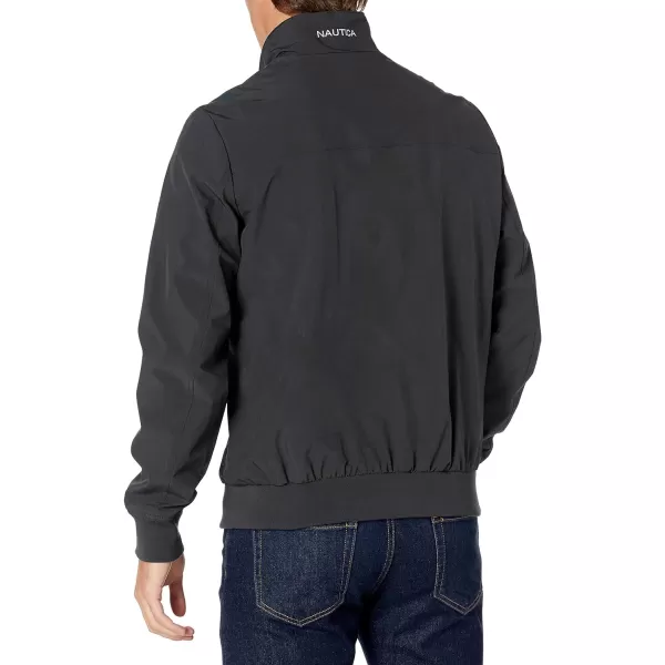 Nautica Mens Zip Up Windbreaker Bomber Jacket Water and Wind ResistantDark Grey