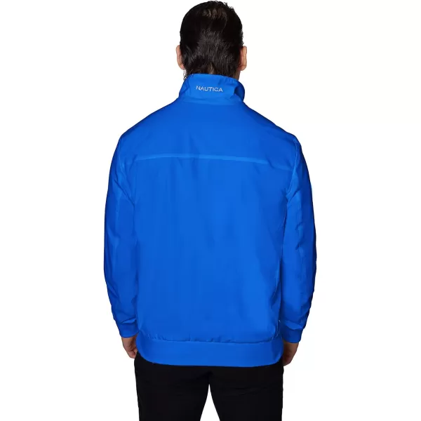 Nautica Mens Zip Up Windbreaker Bomber Jacket Water and Wind ResistantSpinner Blue