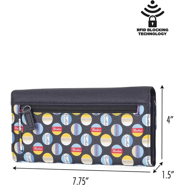 Nautica Money Manager RFID Womens Wallet Clutch Organizer Indigo BuffIndigo