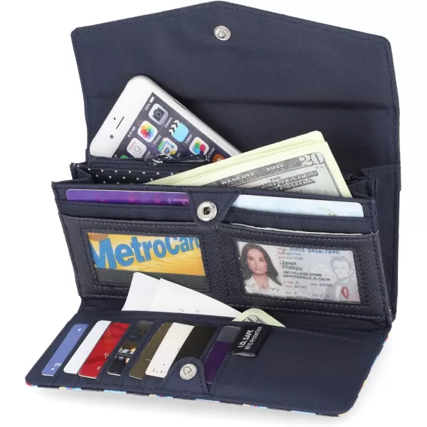 Nautica Money Manager RFID Womens Wallet Clutch Organizer Indigo BuffIndigo