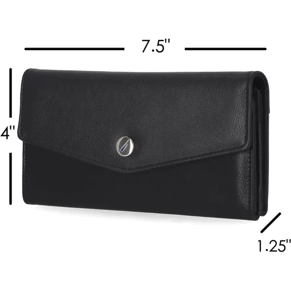 Nautica Money Manager RFID Womens Wallet Clutch Organizer Indigo BuffIndigo Buff