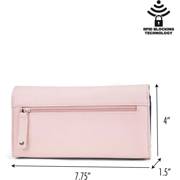 Nautica Money Manager RFID Womens Wallet Clutch Organizer Indigo BuffPetal PInk