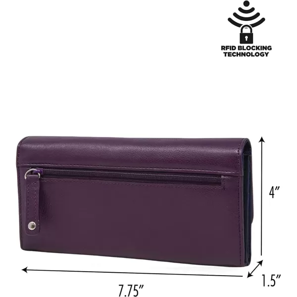 Nautica Money Manager RFID Womens Wallet Clutch Organizer Indigo BuffPlum