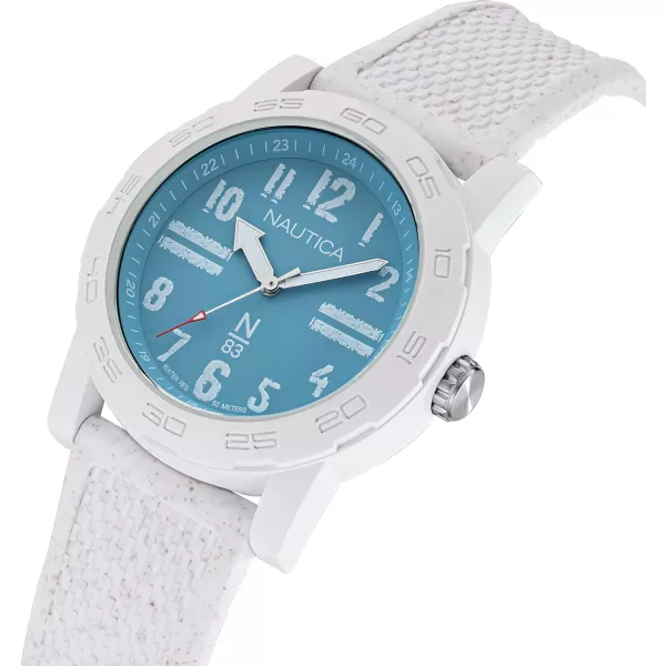 Nautica N83 Mens NAPATS302 Ayia Triada White Wheat PU Fiber Strap WatchNautica N83 Mens NAPATS302 Ayia Triada White Wheat PU Fiber Strap Watch