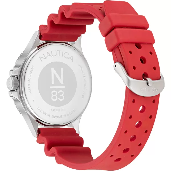 Nautica N83 Mens NAPCBS301 Cocoa Beach Red Wheat PU Fiber Strap WatchNautica N83 Mens NAPCBS301 Cocoa Beach Red Wheat PU Fiber Strap Watch