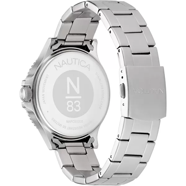 Nautica N83 Mens NAPCBS308 Cocoa Beach Stainless Steel Bracelet WatchNautica N83 Mens NAPCBS308 Cocoa Beach Stainless Steel Bracelet Watch