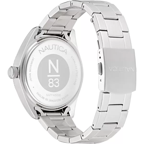 Nautica N83 Mens NAPFWS306 Finn World Stainless Steel Bracelet WatchNautica N83 Mens NAPFWS306 Finn World Stainless Steel Bracelet Watch