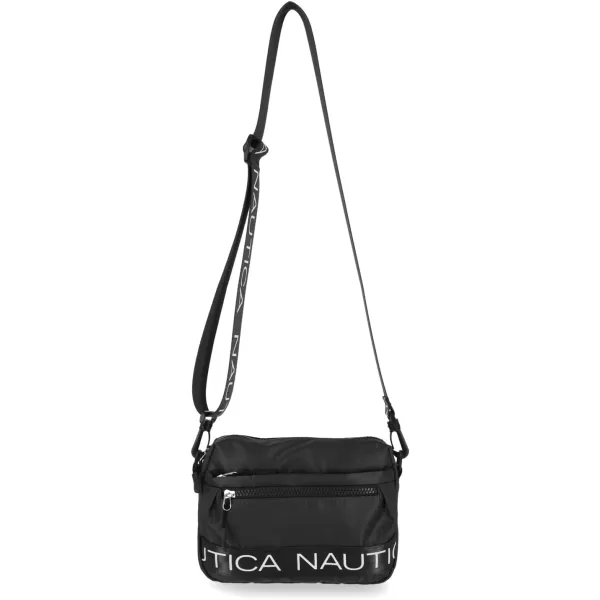 Nautica Nylon Bean CrossbodyBelt Bag with Adjustable Shoulder StrapBlack