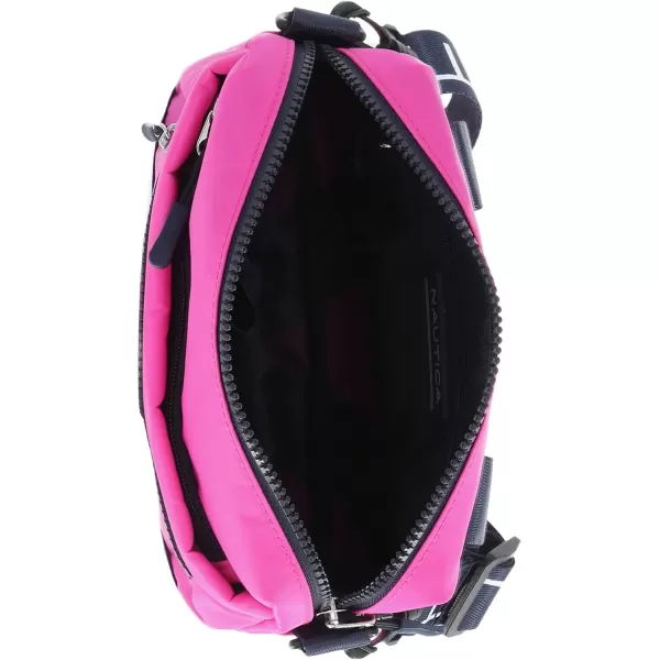 Nautica Nylon Bean CrossbodyBelt Bag with Adjustable Shoulder StrapHot Pink