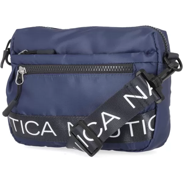 Nautica Nylon Bean CrossbodyBelt Bag with Adjustable Shoulder StrapIndigo