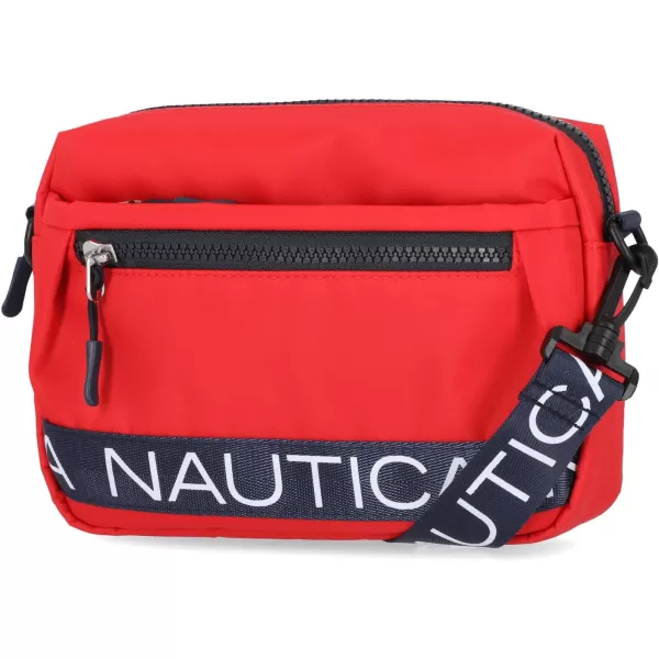 Nautica Nylon Bean CrossbodyBelt Bag with Adjustable Shoulder StrapRed