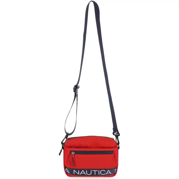 Nautica Nylon Bean CrossbodyBelt Bag with Adjustable Shoulder StrapRed