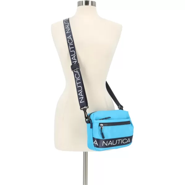 Nautica Nylon Bean CrossbodyBelt Bag with Adjustable Shoulder StrapScuba Blue