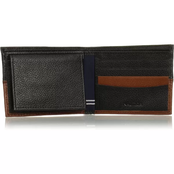 Nautica Pebble TwoTone Leather WalletNautica Mens Pebble Twotone Leather Bifold Bifold Wallet Cognac Cognac