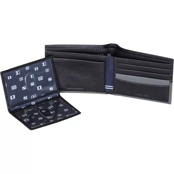 Nautica Pebble TwoTone Leather WalletNautica Pebble Twotone Leather Bifold Wallet BlackGrey