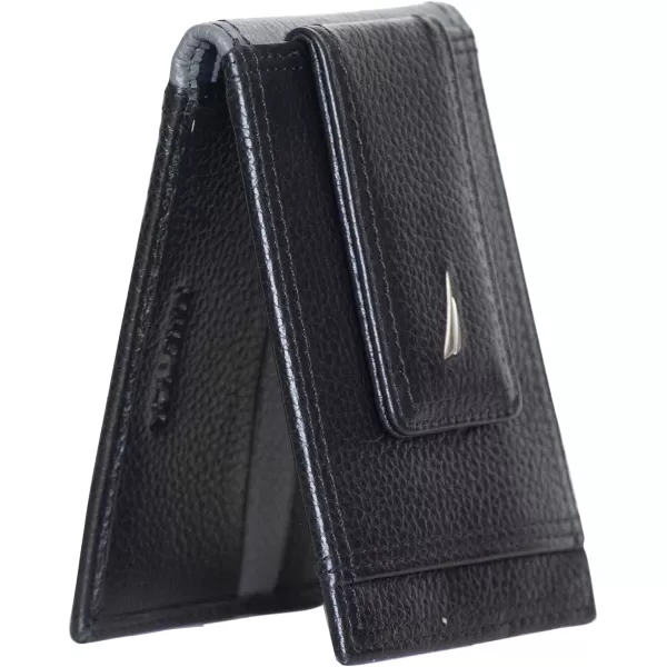 Nautica Pebble TwoTone Leather WalletNautica Pebble Twotone Leather Front Pocket Wallet BlackGrey