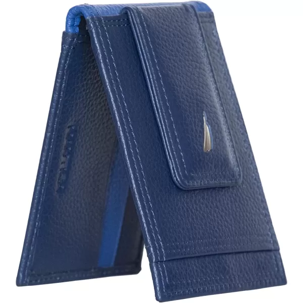 Nautica Pebble TwoTone Leather WalletNautica Pebble Twotone Leather Front Pocket Wallet Cobalt Blue