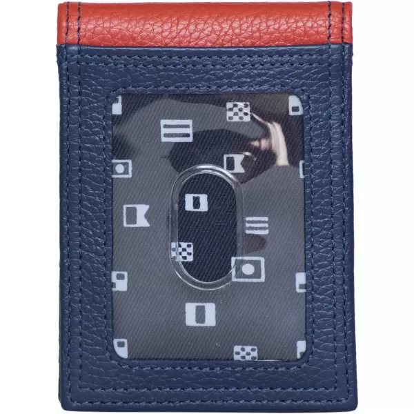 Nautica Pebble TwoTone Leather WalletNautica Pebble Twotone Leather Front Pocket Wallet NavyRed