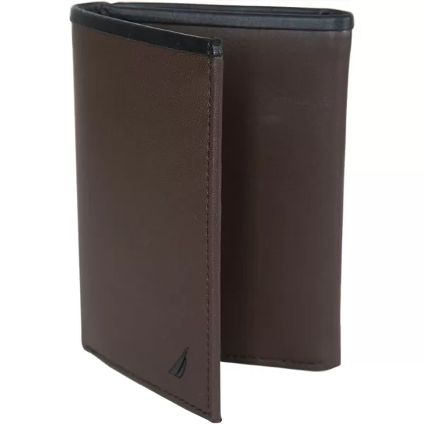 Nautica Pop Color Leather Bifold WalletNautica Pop Color Leather Trifold Wallet BlackBrown