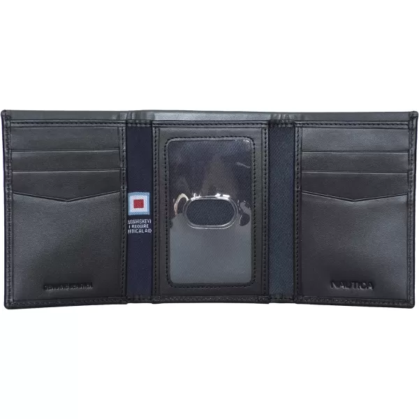 Nautica Pop Color Leather Bifold WalletNautica Pop Color Leather Trifold Wallet BlackGrey