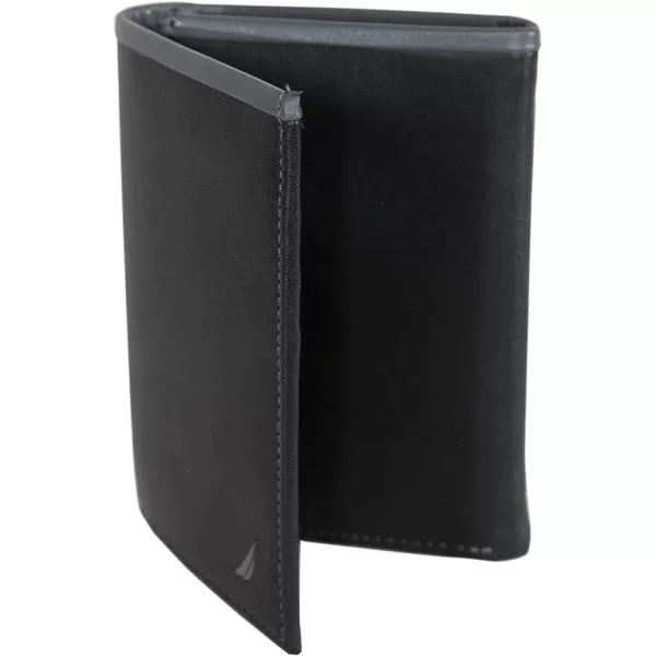 Nautica Pop Color Leather Bifold WalletNautica Pop Color Leather Trifold Wallet BlackGrey