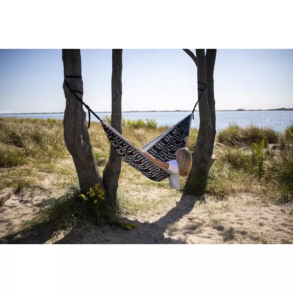 Nautica Portable Camping Hammock 12Person Kids or Adults with Straps Caribiners amp Bag for TravelBackpackingHikingBackyardLawn Sugar SwizzleMaritime Blue LargeBlack BeautyHigh Rise Grey Large