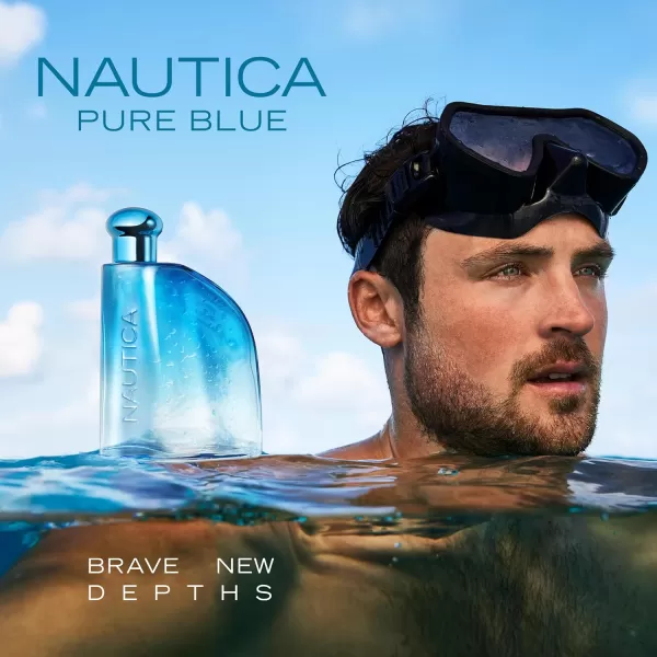 Nautica Pure Blue Eau de Toilette Fougere Aromatic Marine Fragrance Vegan Formula LongLasting Scent 33oz33 Fl Oz Pack of 1