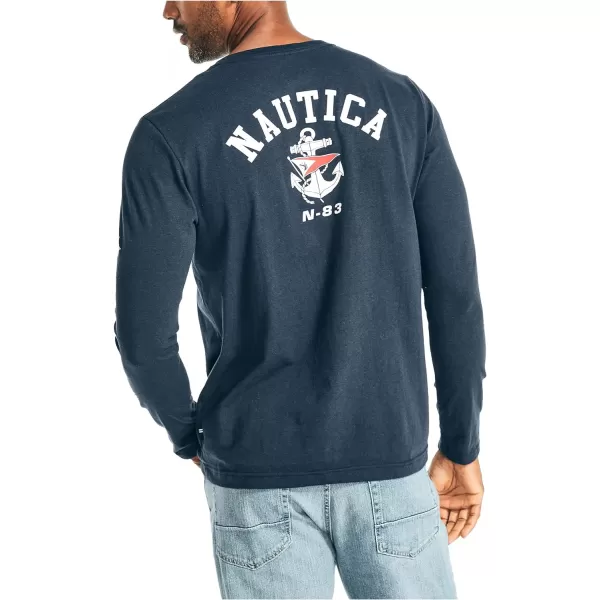 Nautica Sustainably Crafted Graphic Long Sleeve TShirtNavy Seas