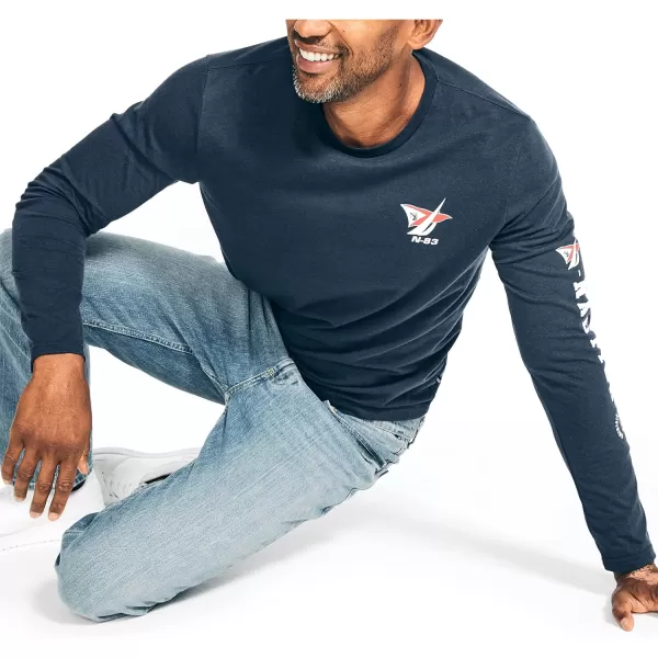 Nautica Sustainably Crafted Graphic Long Sleeve TShirtNavy Seas