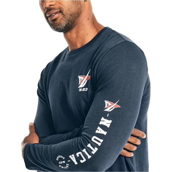 Nautica Sustainably Crafted Graphic Long Sleeve TShirtNavy Seas