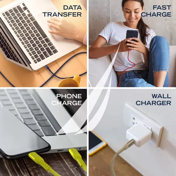 Nautica USB C to Lighting Cable 7FT iPhone Charger Cable Type C to Lighting Cable MFi Certified Lighting to Type C Fast Charging Cord for iPhone 1312 11 X XS XR iPad AirPods and Many MoreYELLOW