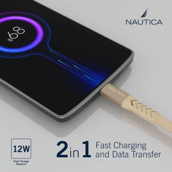 Nautica USBA to Lighting Cable Lighting to USBA Charging Cord 24A Fast Charging Lighting Cable Compatible with Galaxy S9 S10 S10 LG G5 G6 USB A Charger and Many More C40 7FT NudeNUDE