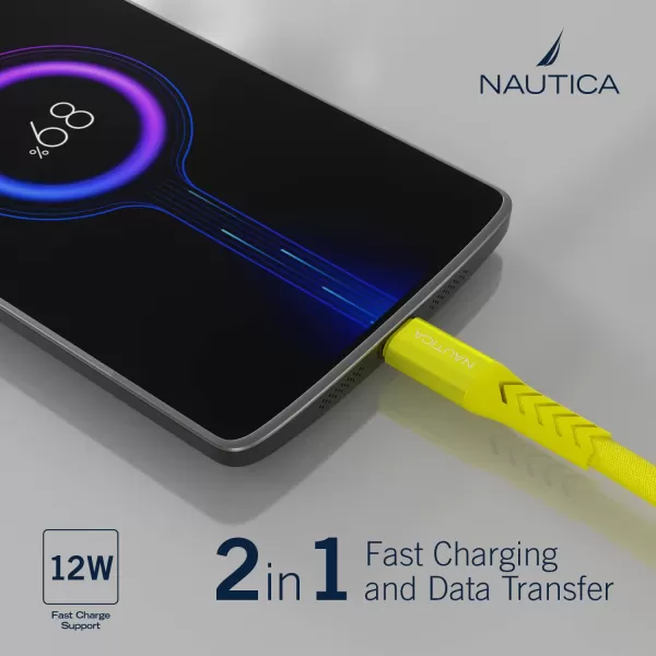 Nautica USBA to Lighting Cable Lighting to USBA Charging Cord 24A Fast Charging Lighting Cable Compatible with Galaxy S9 S10 S10 LG G5 G6 USB A Charger and Many More C40 7FT NudeYELLOW