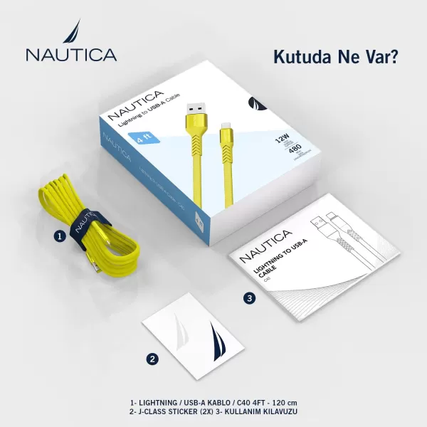 Nautica USBA to Lighting Cable Lighting to USBA Charging Cord 24A Fast Charging Lighting Cable Compatible with Galaxy S9 S10 S10 LG G5 G6 USB A Charger and Many More C40 7FT NudeYELLOW