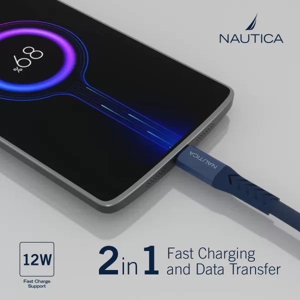 Nautica USBA to Lighting Cable Lighting to USBA Charging Cord 24A Fast Charging Lighting Cable Compatible with Galaxy S9 S10 S10 LG G5 G6 USB A Charger and Many More C40 7FT NudeNAVY