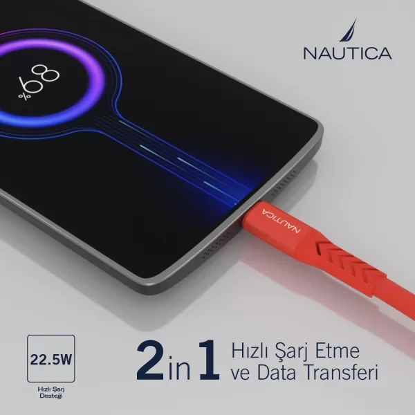 Nautica USBC to USBA Cable USBA to USBC Charging Cord 45 A Fast Charging USB C Cable Compatible with Galaxy S9 S10 S10 LG V20 G5 G6 PS5 Controller USB C Charger and MoreRED