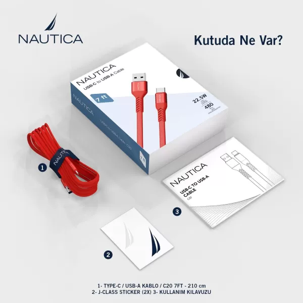 Nautica USBC to USBA Cable USBA to USBC Charging Cord 45 A Fast Charging USB C Cable Compatible with Galaxy S9 S10 S10 LG V20 G5 G6 PS5 Controller USB C Charger and MoreRED