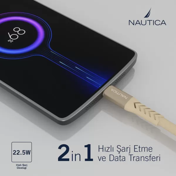 Nautica USBC to USBA Cable USBA to USBC Charging Cord 45 A Fast Charging USB C Cable Compatible with Galaxy S9 S10 S10 LG V20 G5 G6 PS5 Controller USB C Charger and MoreNUDE