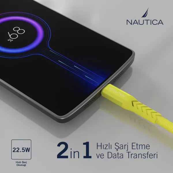 Nautica USBC to USBA Cable USBA to USBC Charging Cord 45 A Fast Charging USB C Cable Compatible with Galaxy S9 S10 S10 LG V20 G5 G6 PS5 Controller USB C Charger and MoreYELLOW