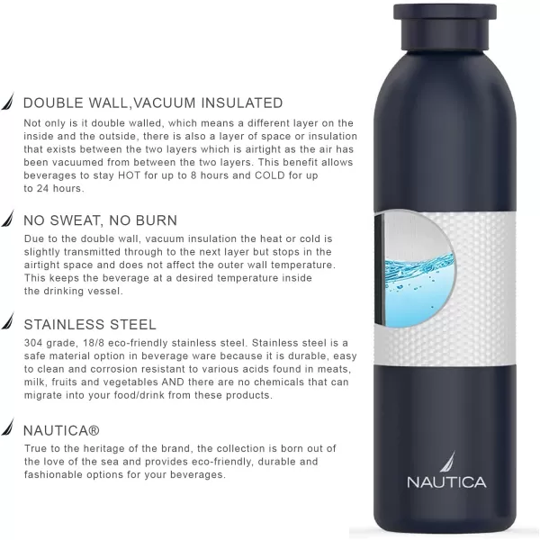 Nautica Water Bottle Insulated Water Bottle Stainless Steel Water Bottles Metal Water Bottle Big Water Bottle Reusable Water Bottle Steel Water Bottle Gym Water Bottle Travel  RudderNautica Water Bottle Insulated Water Bottle Stainless Steel Water Bottles Metal Water Bottle Big Water Bottle Reusable Water Bottle Steel Water Bottle Gym Water Bottle Travel  Rudder