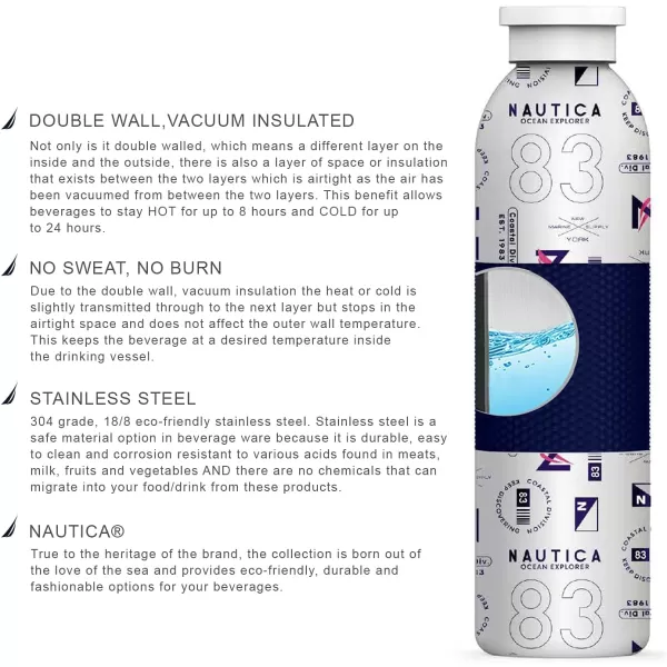 Nautica Water Bottle Insulated Water Bottle Stainless Steel Water Bottles Metal Water Bottle Big Water Bottle Reusable Water Bottle Steel Water Bottle Gym Water Bottle Travel  HelmNautica Water Bottle Insulated Water Bottle Stainless Steel Water Bottles Metal Water Bottle Big Water Bottle Reusable Water Bottle Steel Water Bottle Gym Water Bottle Travel  Helm