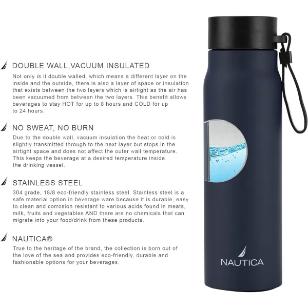 Nautica Water Bottle Insulated Water Bottle Stainless Steel Water Bottles Metal Water Bottle Big Water Bottle Reusable Water Bottle Steel Water Bottle Gym Water Bottle Travel  SternNautica Water Bottle Insulated Water Bottle Stainless Steel Water Bottles Metal Water Bottle Big Water Bottle Reusable Water Bottle Steel Water Bottle Gym Water Bottle Travel  Stern