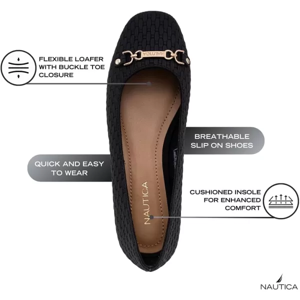 Nautica Woman Flat Loafers Designer Penny Shoes Slip On  Soft Durable and Flexible Luxury Resistant Lightweight  Comfortable Everyday Moccasins  KellineBlack Montoya